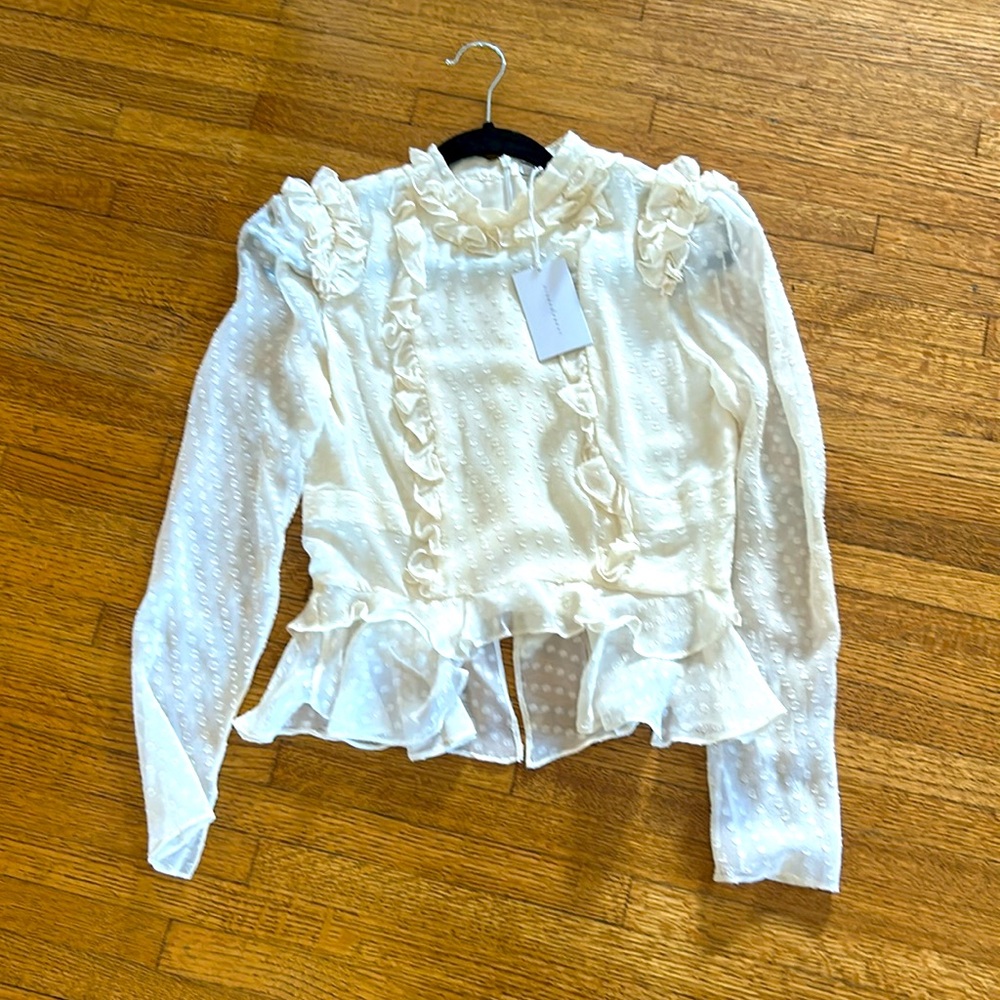 NWT Laura Garcia polka dot shirt